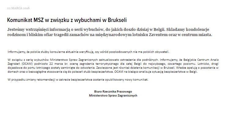 Komunikat MSZ /MSZ /