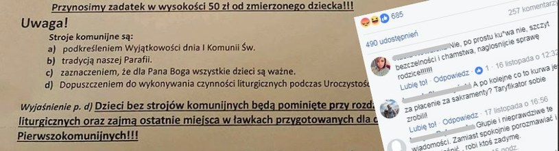 Komunikat wywołał burzę /Facebook /materiały prasowe