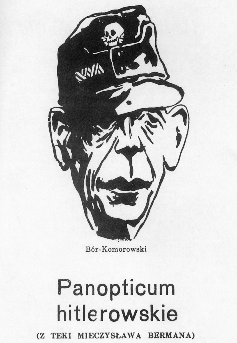 Komunistyczna karykatura generała Tadeusza Bora-Komorowskiego /domena publiczna