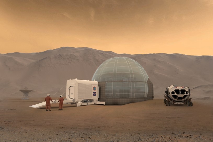 Koncepcja Mars Ice Home, załogowej bazy na Marsie. Czy to może się udać? /NASA/Clouds AO/SEArch /NASA