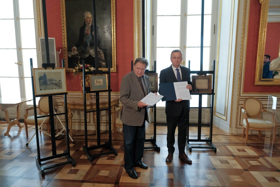 Konferencja dotycząca przekazania dzieł sztuki ze zbiorów Fundacji Ciechanowieckich na rzecz Zamku Królewskiego w Warszawie /Mateusz Marek /PAP