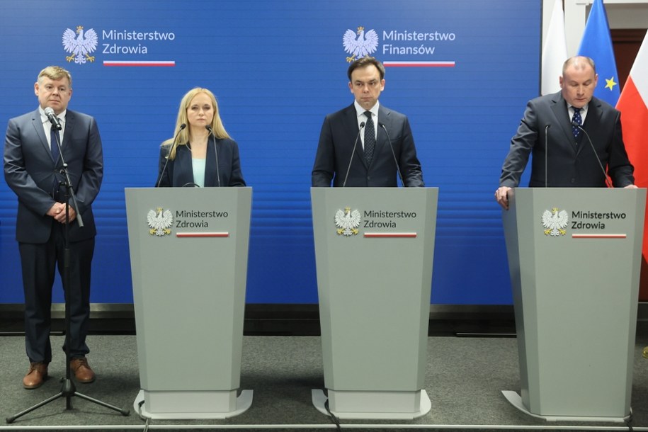 Konferencja Jolanty Sobierańskiej-Grendy, Andrzeja Domańskiego, Zbigniewa Stawickiego oraz Artura Woźnickiego, 2 kwietnia 2026 roku /PAP