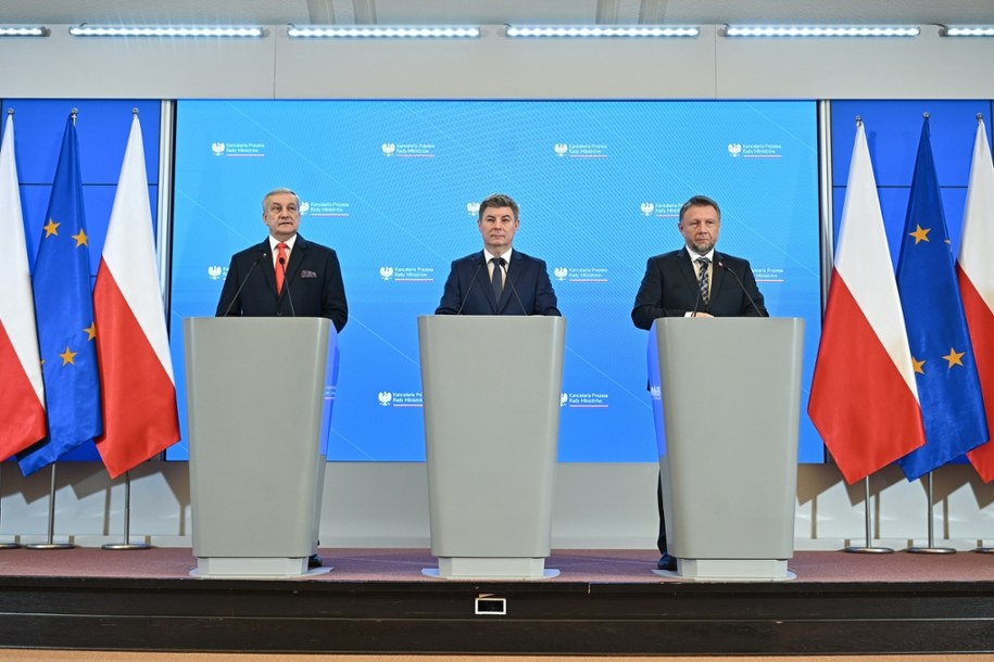 Konferencja m.in. Marcina Kierwińskiego w siedzibie KPRM w Warszawie, 23 lutego 2026 /Radek Pietruszka