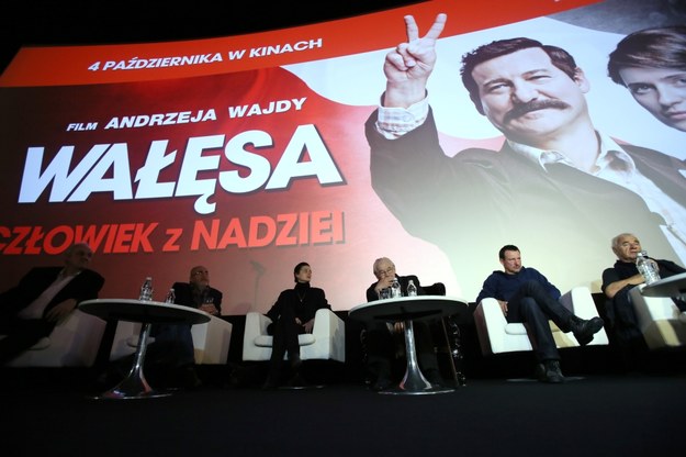 Konferencja po pokazie prasowym filmu "Wałęsa. Człowiek z nadziei" /Leszek Szymański /PAP