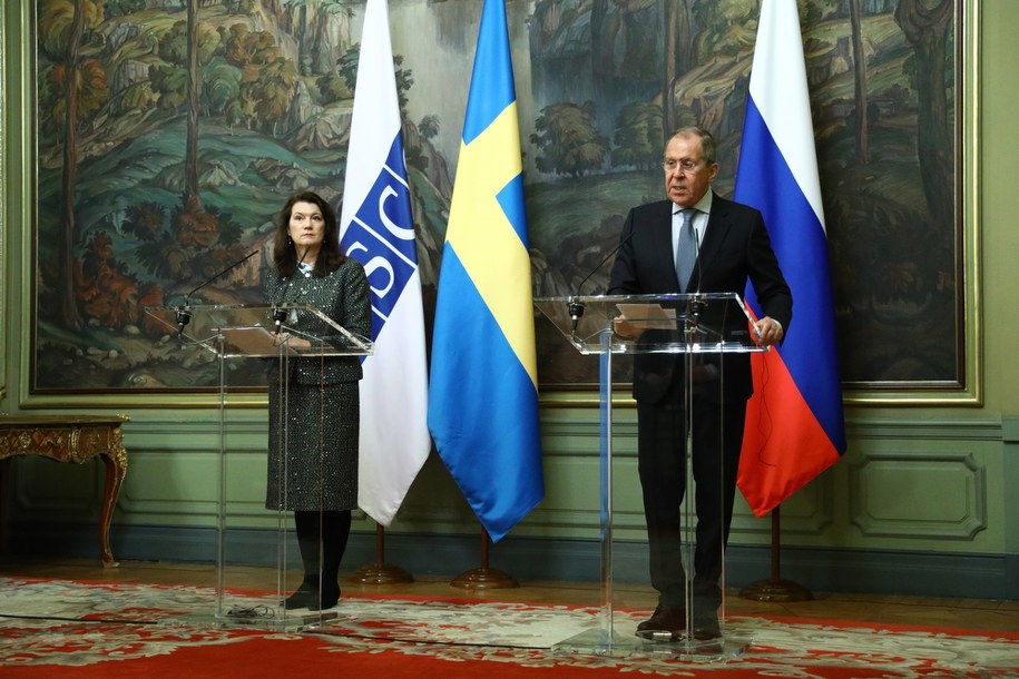 Konferencja prasowa Ann Linde - minister spraw zagranicznych Szwecji i ministra spraw zagranicznych Rosji Siergieja Ławrowa /RUSSIAN FOREIGN AFFAIRS MINISTRY / HANDOUT HANDOUT /PAP/EPA