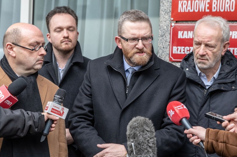 Konferencja prasowa Grzegorza Brauna /Grzegorz Banaszak/REPORTER /Reporter