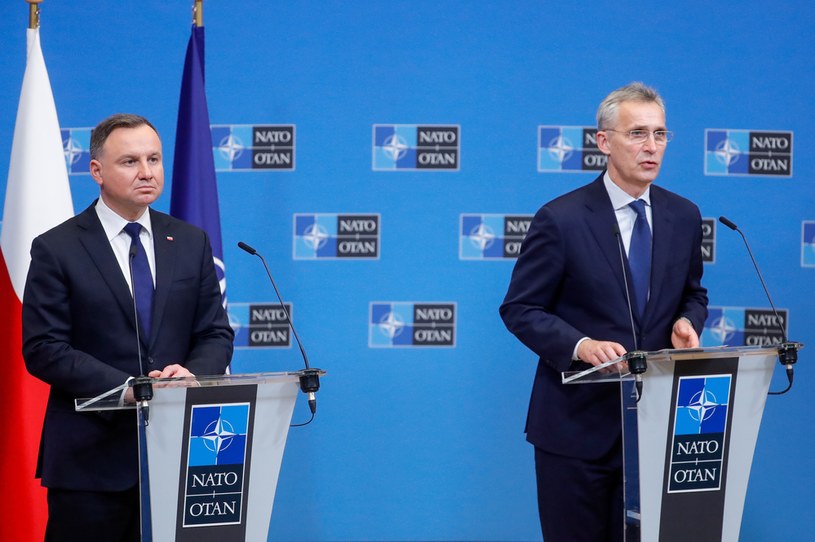 Konferencja prezydenta RP Andrzeja Dudy i szefa NATO Jensa Stoltenberga /EPA/STEPHANIE LECOCQ  /PAP