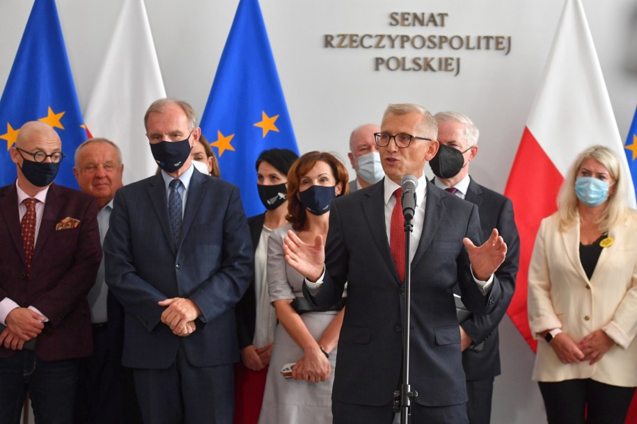 Konferencja Senatu po odrzuceniu "lex TVN" /Piotr Nowak /PAP