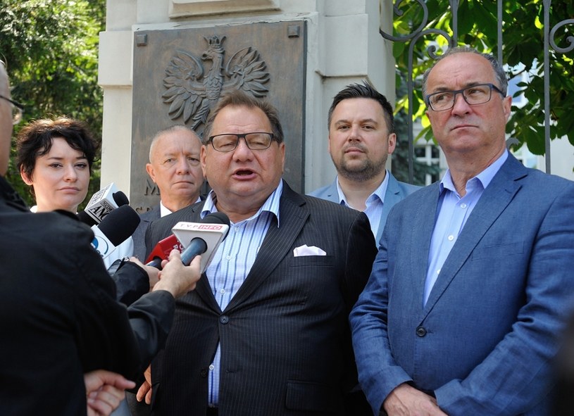 Konferencja SLD i Stowarzyszenia Dom Wszystkich Polska przed Ministerstwem Sprawiedliwości /Witold Rozbicki/REPORTER /East News