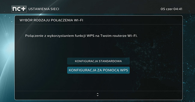 Konfiguracja połączenia bezprzewodowego za pomocą WPS w menu /SatKurier