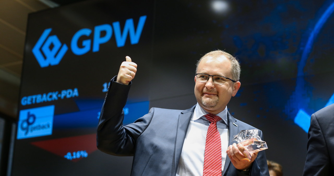 Konrad Kąkolewski, ówczesny prezes GetBack, podczas debiutu na GPW 17 lipca 2017 roku /Marek Wiśniewski /Agencja FORUM