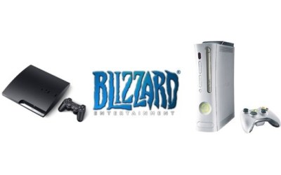 Konsole nowej generacji na tle logotypu firmy Blizzard /CDA