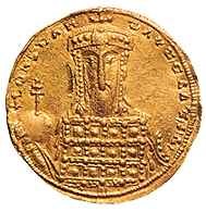 Konstantyn VII Porfirogeneta, złota moneta z jego podobizną /Encyklopedia Internautica