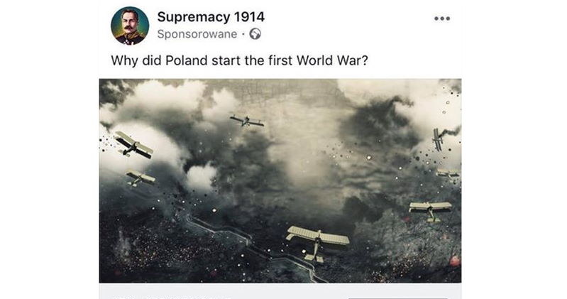 Kontrowersyjna reklama gry Supremacy 1914 pojawiła się na platformie Facebook /materiały źródłowe