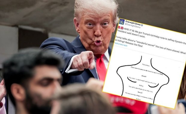Kontur nagiej kobiety i podpis Donalda Trumpa. Kontrowersyjna kartka ujawniona