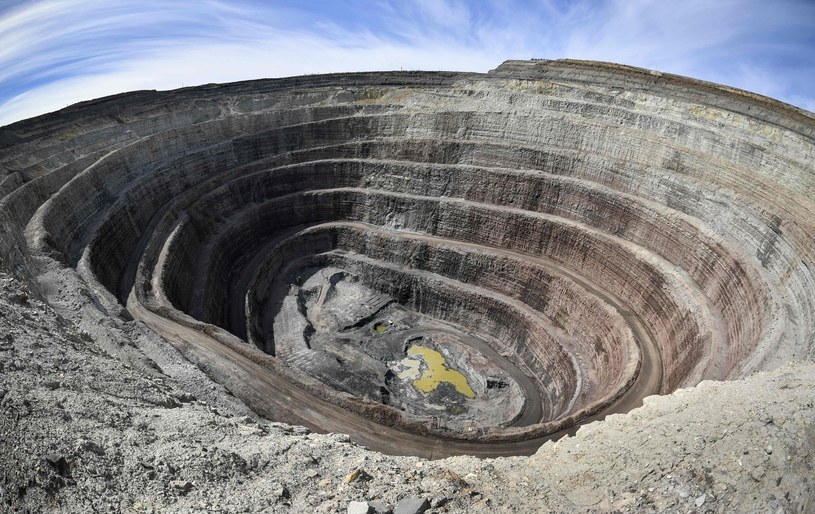 Kopalnia diamentów 340 km od miasta Mirny w Jakucji (Rosja) kopalnia diamentów w Rosji /AFP