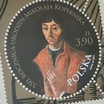 Kopernik na znaczku pocztowym. Portret pochodzi z fromborskiej bazyliki
