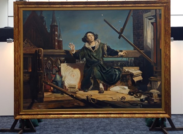 Kopia obrazu "Astronom Kopernik, czyli rozmowa z Bogiem" w Parlamencie Europejskim /Katarzyna Szymańska-Borginion /RMF FM
