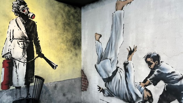 Kopie malowideł ściennych, które zostały wykonane przez Banksy'ego w Ukrainie /Marek Gładysz /RMF FM