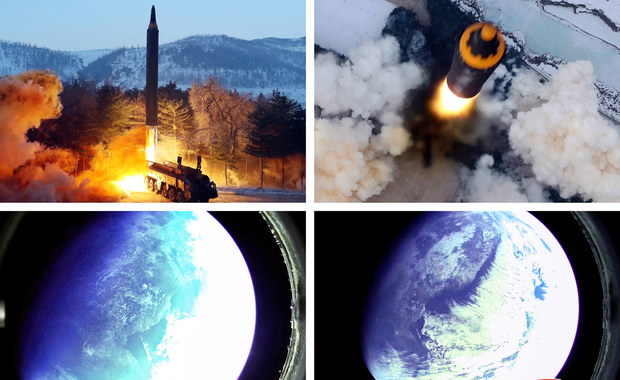 Korea Północna publikuje zdjęcia testu rakiety Hwasong-12