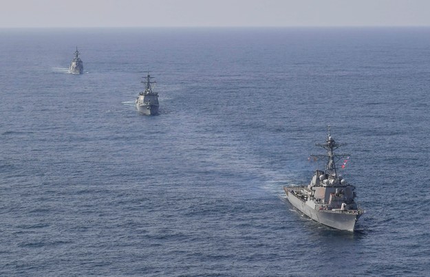 Korea Południiwa, USA i Japonia przeprowadziły morskie ćwiczenia obrony przeciwlotniczej /SOUTH KOREAN NAVY/YONHAP /PAP/EPA