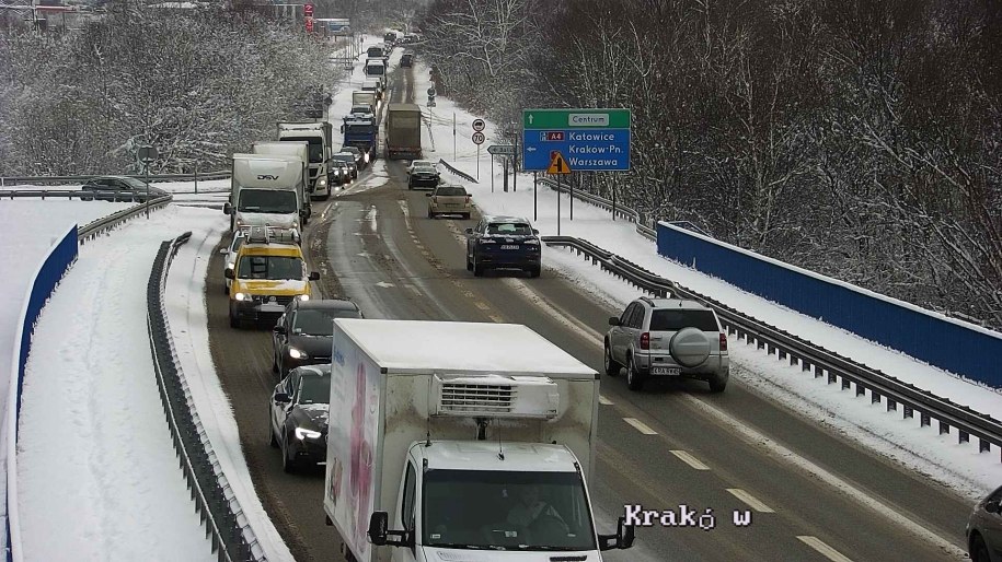 Korki na A4 na wysokości węzła Skawina w stronę Krakowa /GDDKiA