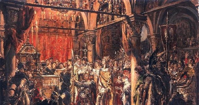 "Koronacja pierwszego króla Polski" /Jan Matejko /domena publiczna