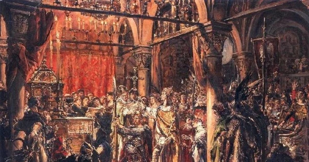 "Koronacja pierwszego króla Polski" /Jan Matejko (1838–1893) /domena publiczna