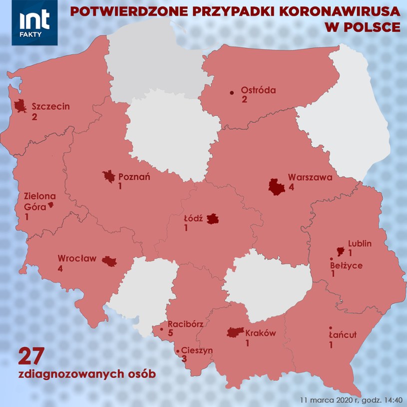 mapa polski interia Koronawirus w Polsce. Nowe przypadki zakażenia   Fakty w INTERIA.PL