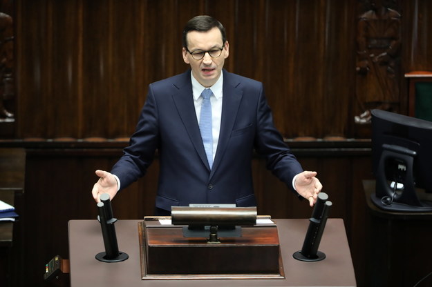 Koronawirus w Polsce. Premier Mateusz Morawiecki przemawia na sali obrad Sejmu /	Wojciech Olkuśnik /PAP