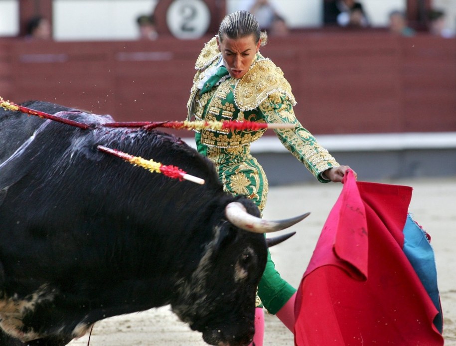 Korrida na arenie w Madrycie /JUAN CARLOS HIDALGO    /PAP/EPA