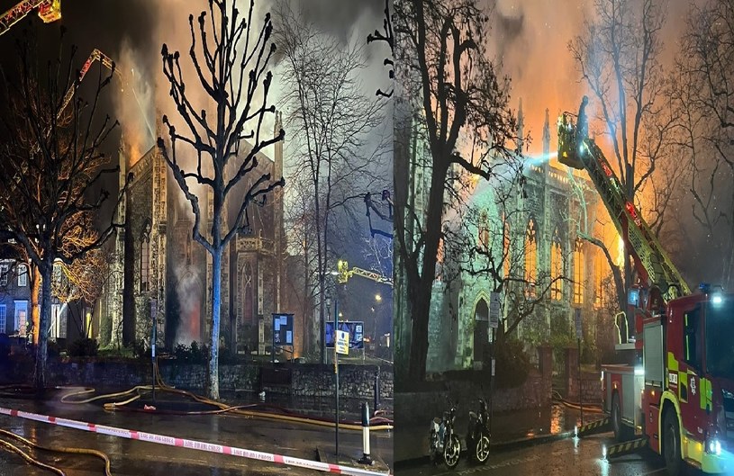 Kościół spłonął niemal doszczętnie /Fire Brigade London /