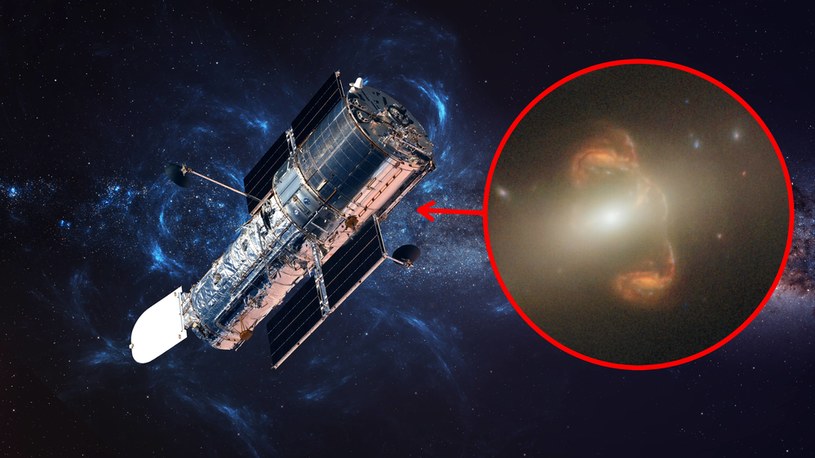 Kosmiczny Teleskop Hubble'a ukazuje wyjątkowo ciekawe soczewkowanie grawitacyjne /ESA/Hubble & NASA, J. Rigby /123RF/PICSEL