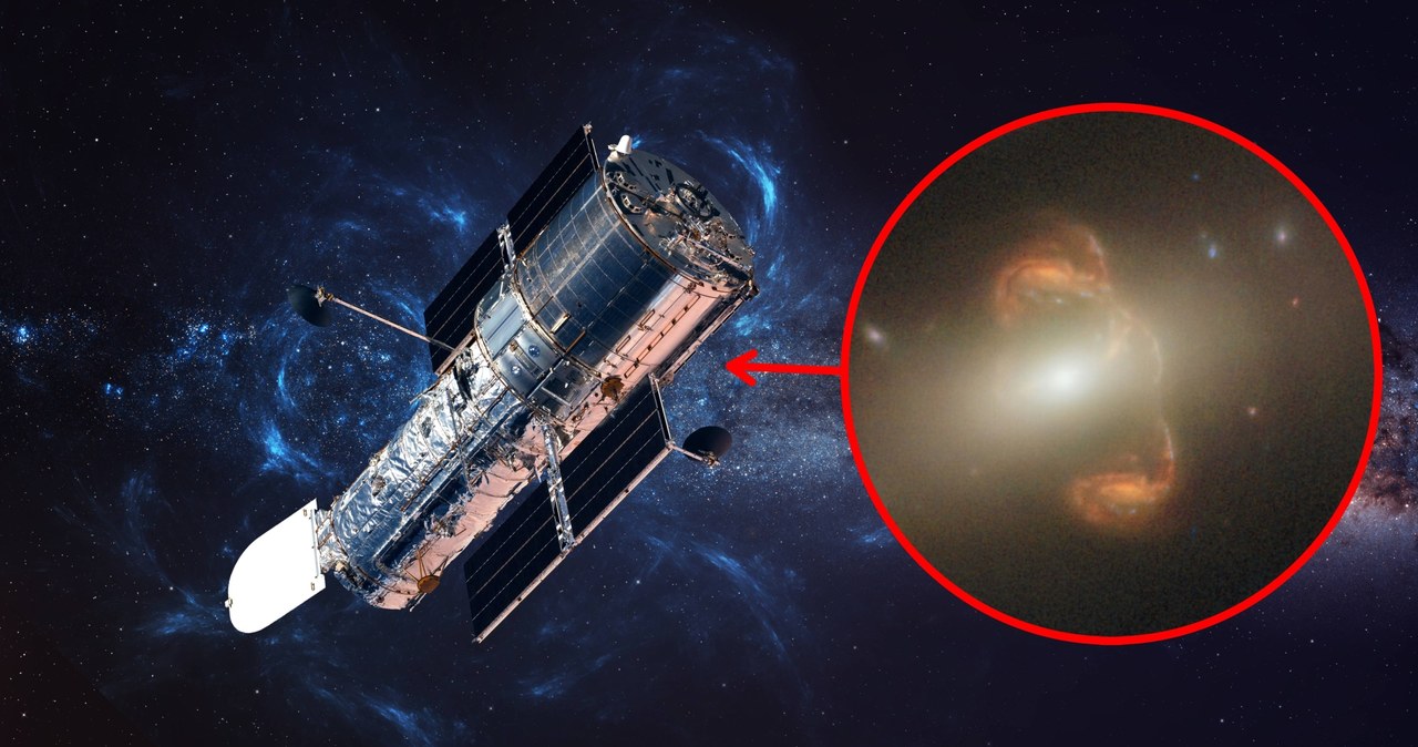 Kosmiczny Teleskop Hubble'a ukazuje wyjątkowo ciekawe soczewkowanie grawitacyjne /ESA/Hubble & NASA, J. Rigby /123RF/PICSEL