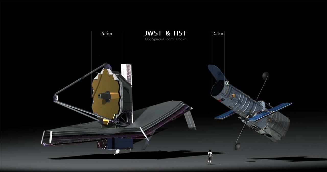 Kosmiczny Teleskop Jamesa Webba (po lewej) i "starszy model" /materiały prasowe