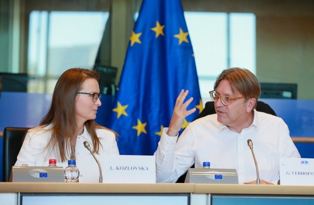 Kozłowska rozmawiała z Guyem Verhofstadtadem /STEPHANIE LECOCQ  /PAP/EPA