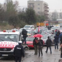 Taksówkarze w Krakowie protestują przeciwko deregulacji