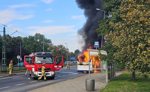 Kraków: Zapalił się autobus komunikacji miejskiej