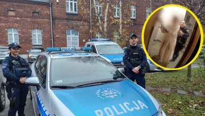 Krakowscy policjanci ratują z pożaru trzy osoby i psa. Zobacz film z akcji