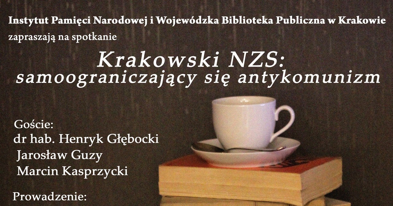 Krakowski NZS - spotkanie Krakowskiej Loży Historii Współczesnej, 18 lutego 2015 r. /materiały prasowe