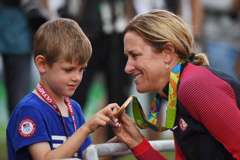 Kristin Armstrong z synem /AFP