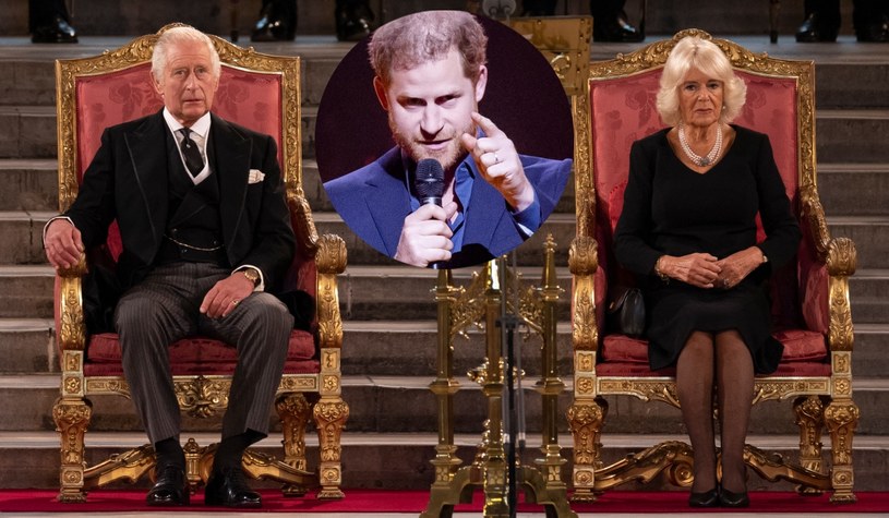 Król Karol III, królowa małżonka Camilla, książę Harry /Getty Images