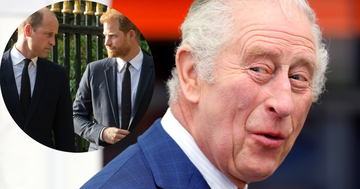 Król Karol III, książę Harry i książę William /Getty Images