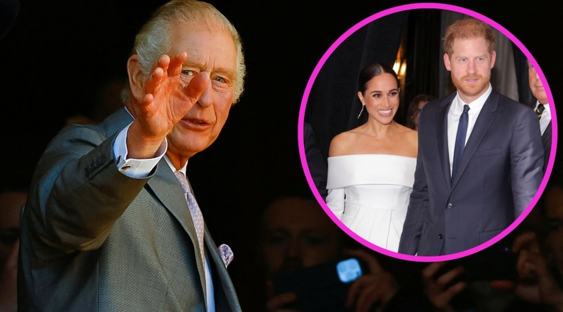 Król Karol III, Meghan Markle, książę Harry /Agencja FORUM