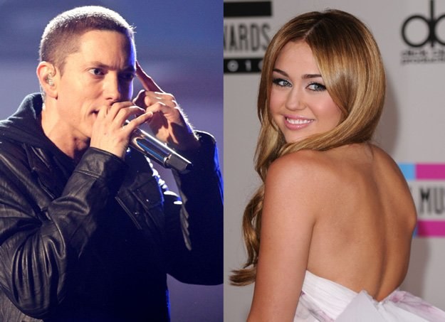 Król rapu i gwiazdka Disneya. Eminem i Miley Cyrus. Lepiej wiodło się Eminemowi /Getty Images/Flash Press Media