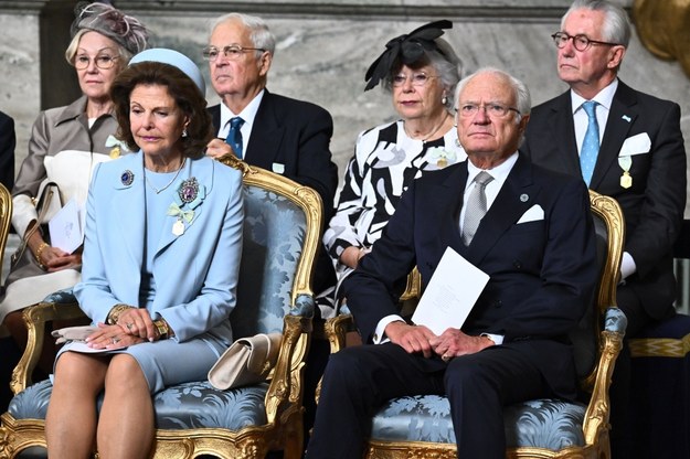 Król Szwecji Karo Gustaw XVI z żoną Sylwią /Claudio Bresciani    /PAP/EPA