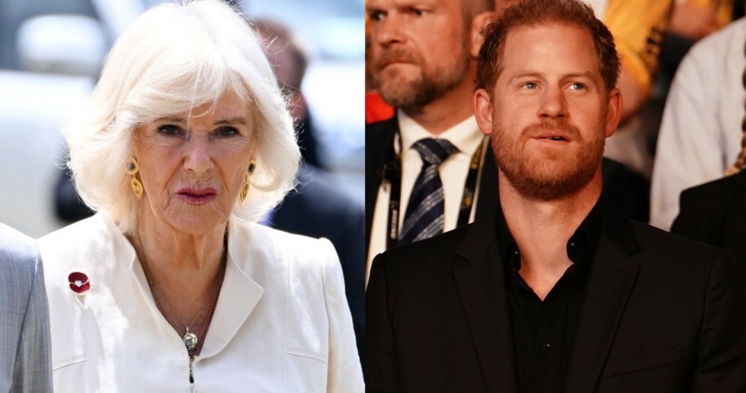 Królowa Camilla i książę Harry. /Rex Features/East News; Jordan Pettitt/Press Association/East News /East News