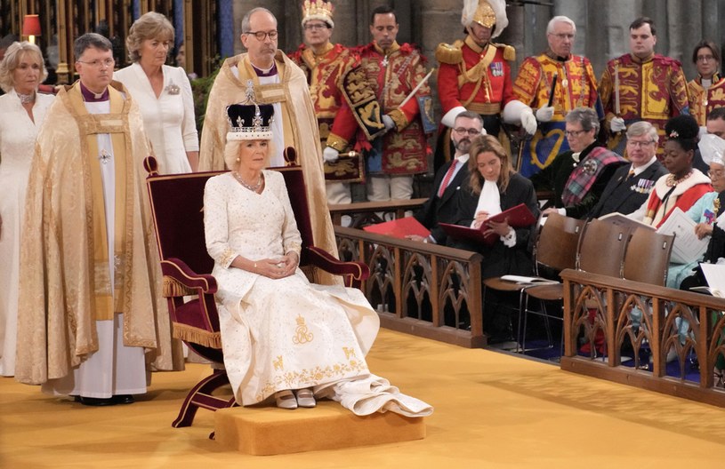 Królowa Camilla w trakcie ceremonii /Jonathan Brady - WPA Pool/Getty Images /Getty Images