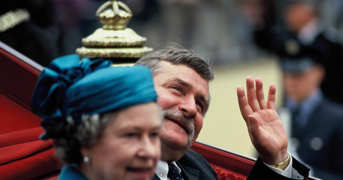 Królowa Elżbieta II i Lech Wałęsa, 1991 rok / Georges De Keerle / Contributor /Getty Images