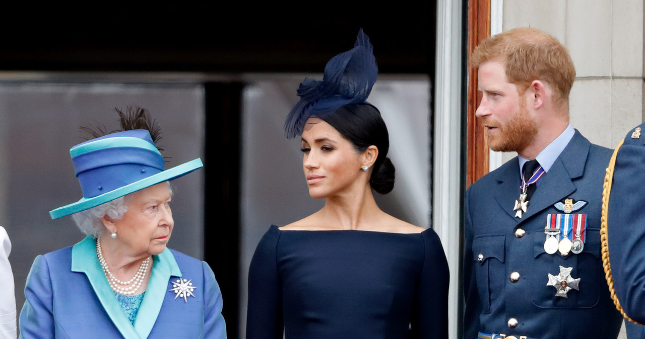 Królowa Elżbieta II, Meghan Markle, Harry /Max Mumby/Indigo /Getty Images